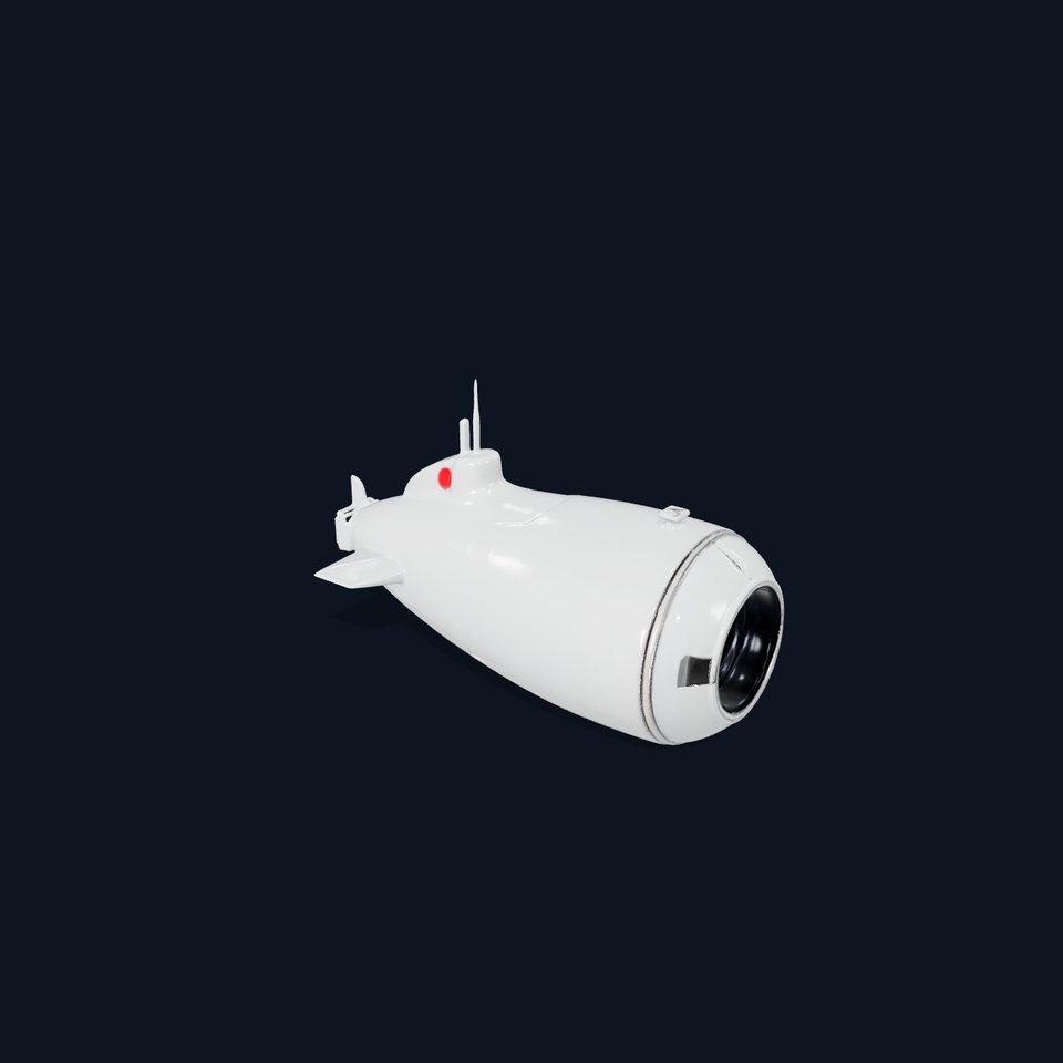 Sleek Silver Submarine model pack